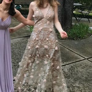 Dress The Population gorgeous floral sheer & lace gown,